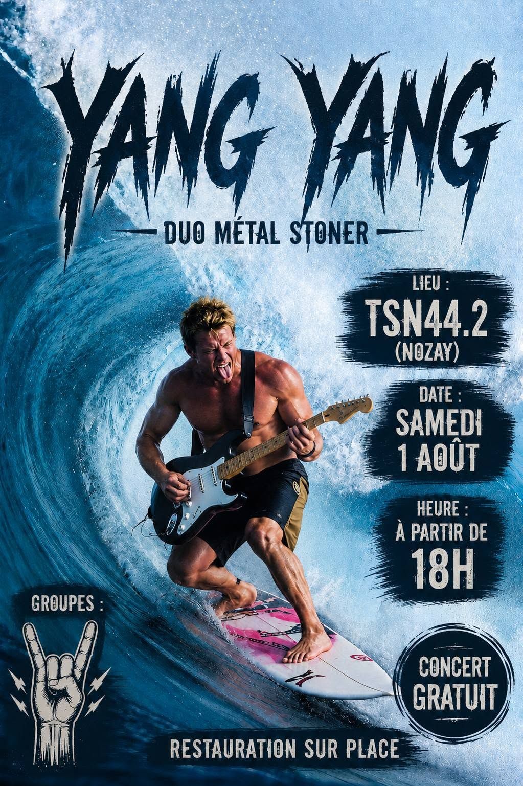 Affiche de Yang Yang (Stoner/Rock Garage) live à Nozay (44)