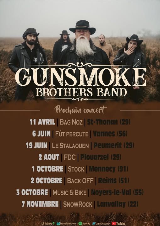 Affiche de Gunsmoke Brothers Band (Southern Rock/Hard Rock) en concert à Lanvallay (22)