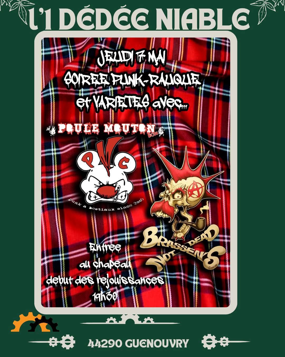Affiche de Brassen's Not Dead / Poule Mouton n'Cow en concert à Guenouvry (44)