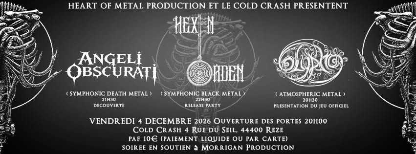 Affiche de HexenOrden / Angeli Obscurati / Glyphe en concert à Rezé (44)