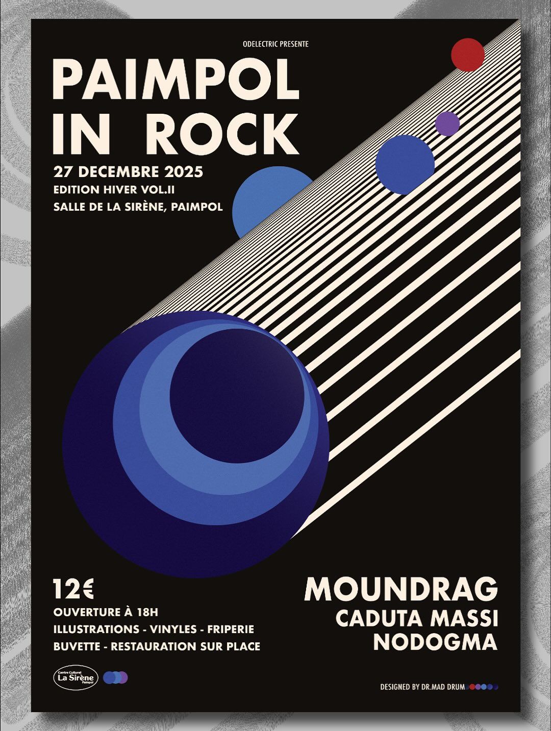 Affiche de Moundrag + Caduta Massi + Nodogma, en concert à Paimpol (22)
