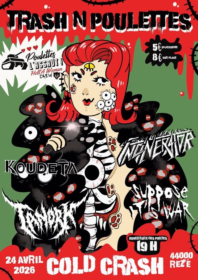 Affiche de Soirée Thrash N Poulettes avec 4 groupes à Nantes (44)