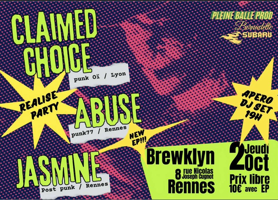 Affiche de Soirée Street Punk/Punk au Brewklyn à Rennes (35)