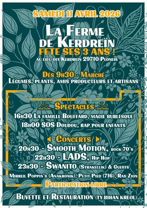 Affiche de Smooth Motion (Rock Psychédélique/Boogie Rock) en concert à Ploneis (29)