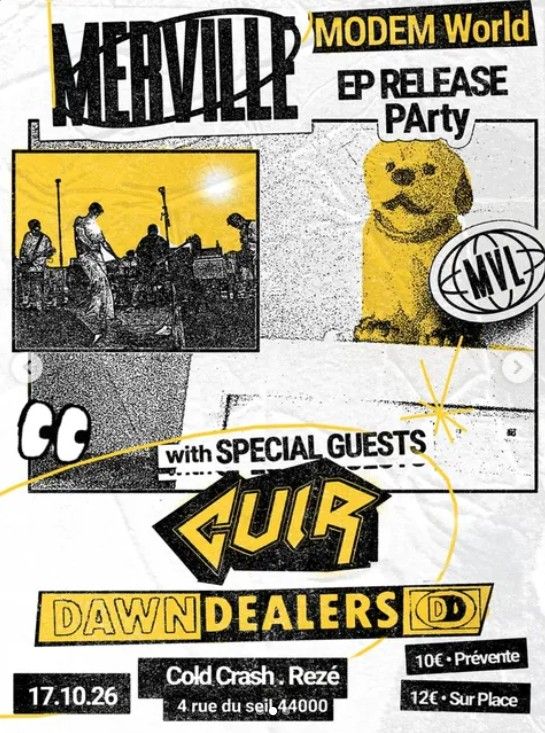 Affiche de Dawn Dealer / Cuir / Merville en concert à Rézé (44)