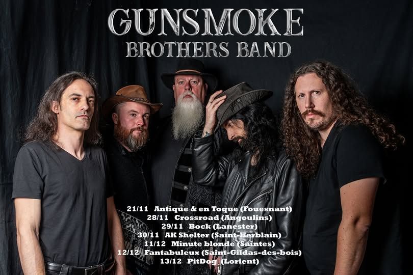 Affiche de Dates de la tournée Gunsmoke Brothers Band (southern-rock) en Bretagne