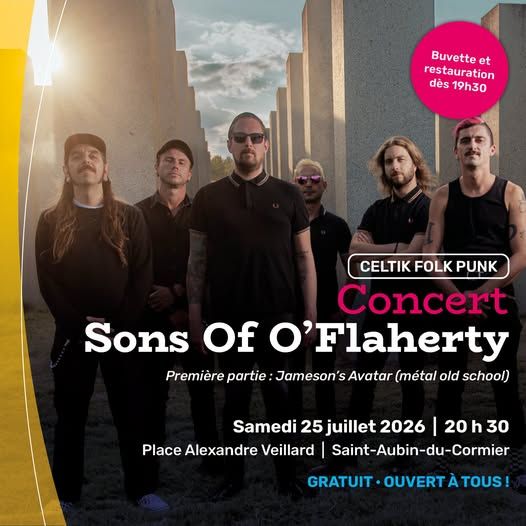 Affiche de Sons Of O'Flaherty (Punk Rock Celtique / Folk) en concert à St Aubin Du Cormier (35)