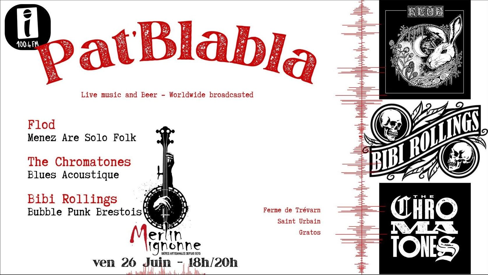 Affiche de Bibi Rollings / The Chromatones / Flod en concert à St Urbain (29)