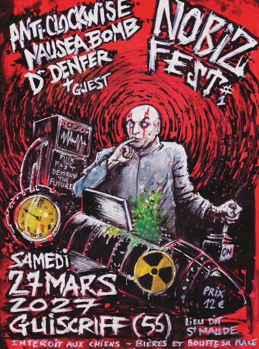 Affiche de Anti-Clockwise / Nausea Bomb / Dr Denfer en concert à Guiscrif (56)