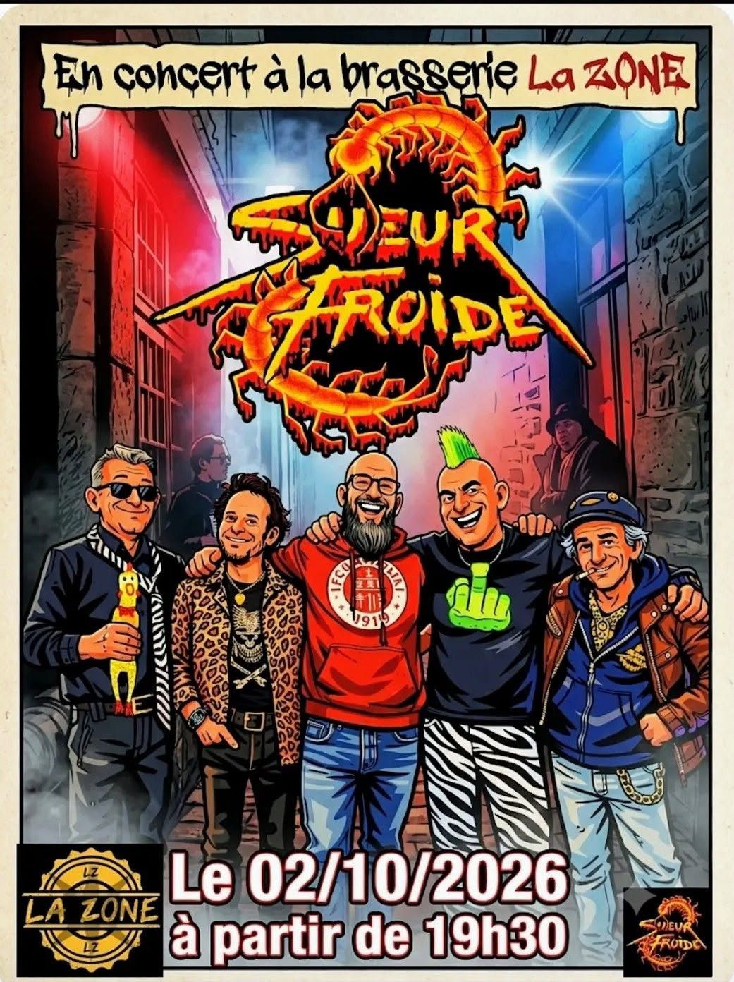 Affiche de Sueur Froide (Punk Alternatif) en concert à La Gouesnière (35)