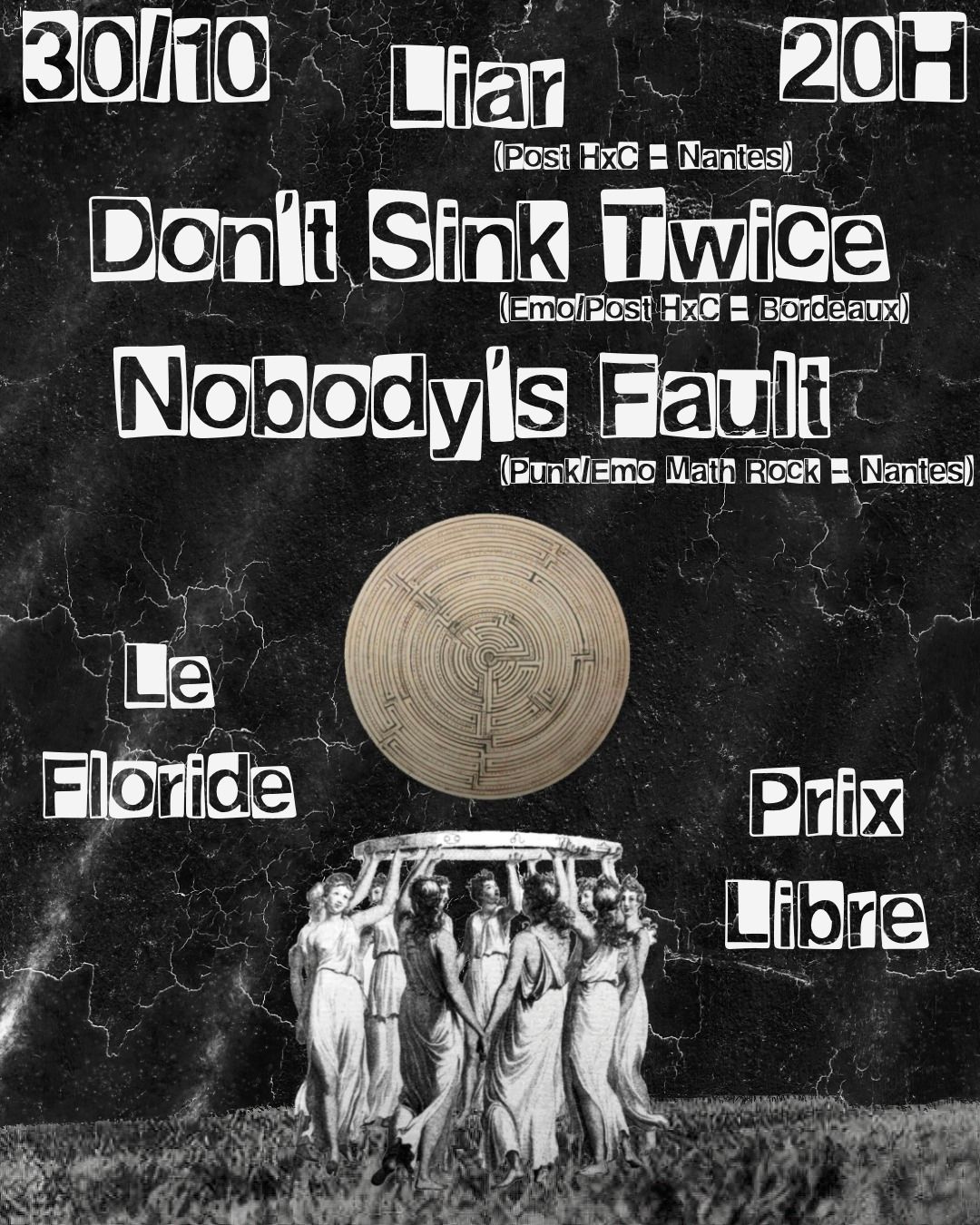 Affiche de Soirée Post-HxC / Punk / Math Rock à Nantes (44)