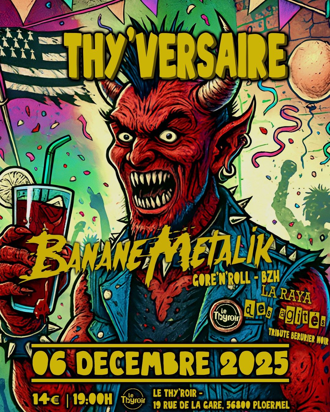 Affiche de Banane Metalik et La Raya Des Agités live à Ploermel (56)