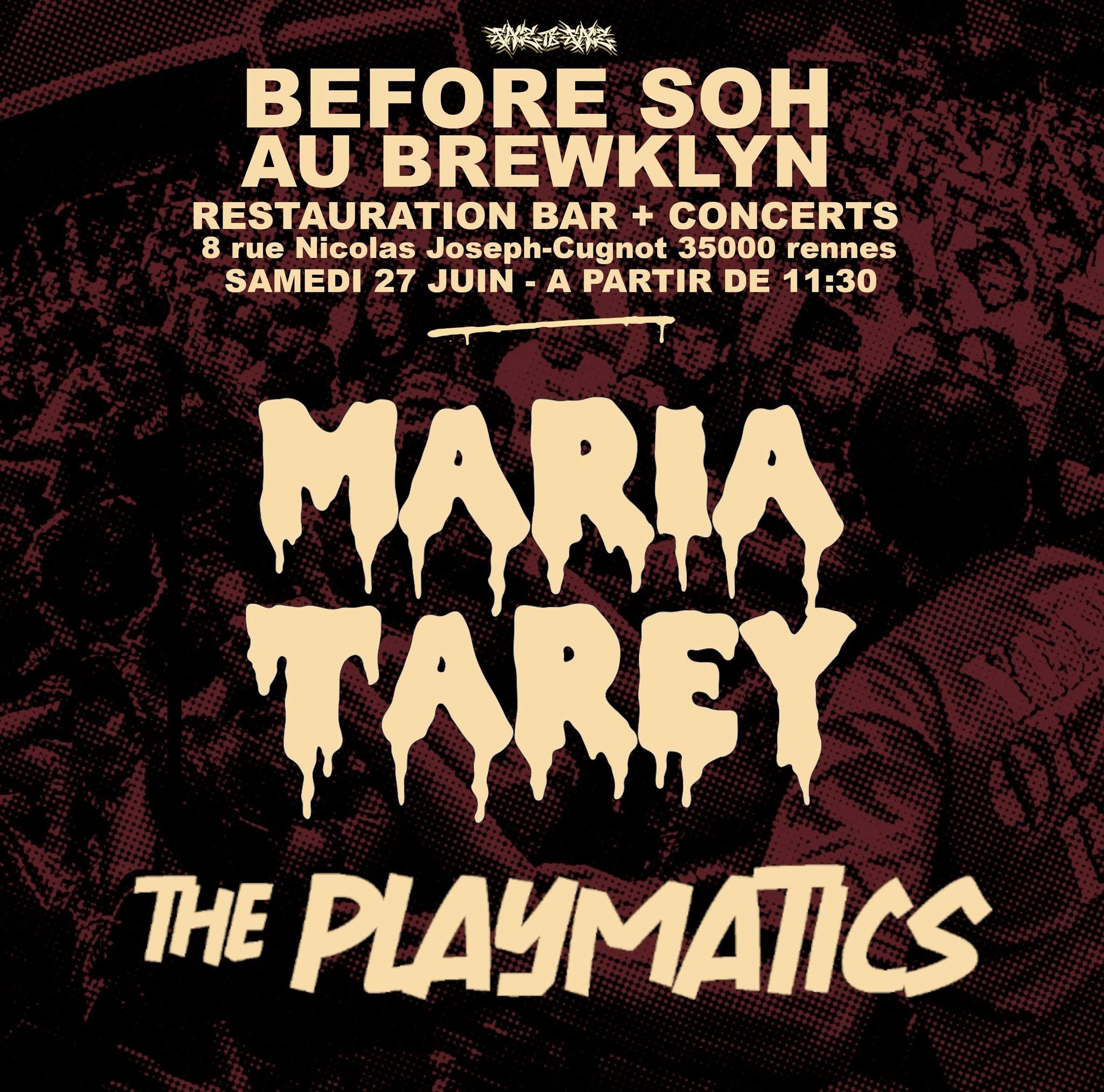 Affiche de Mariah Tarey (Crust/Punk/HxC) / The Playmatics (Punk/Pop) en concert à Rennes (35)
