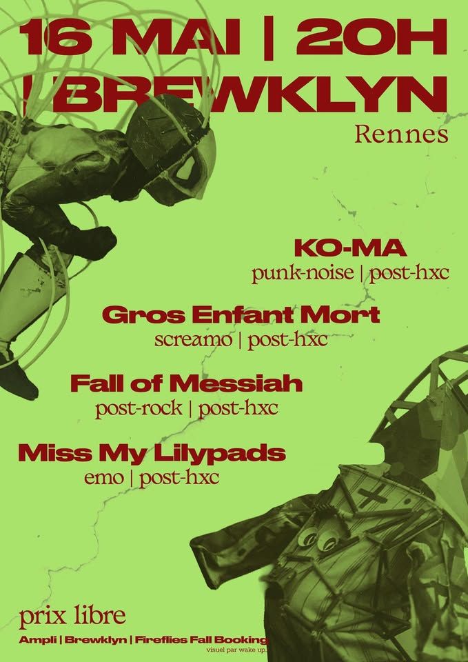 Affiche de Soirée Post-HxC / Noise / Screamo avec 4 groupes à Rennes (35)