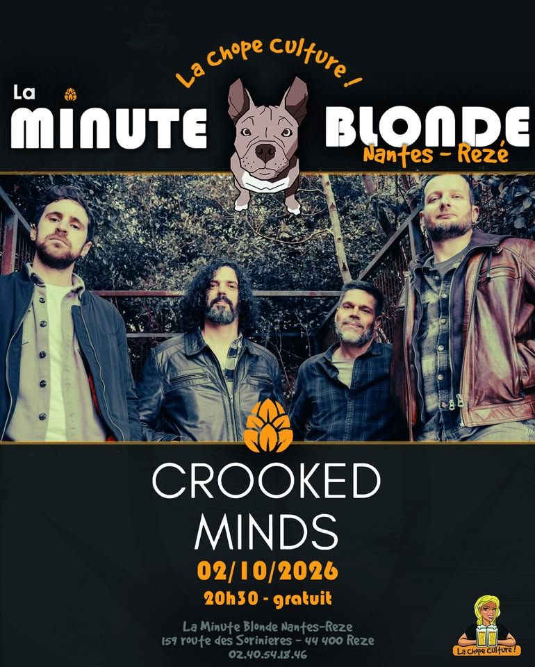 Affiche de Crooked Minds (Grunge/Stoner/Hard) en concert à Rezé (44)