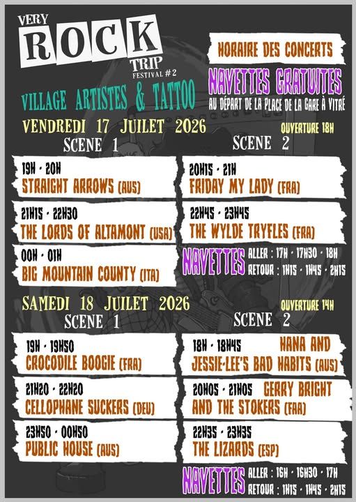 Affiche de Very Rock Trip Festival #2 à Pocé-les-Bois (près de Vitré) (35)