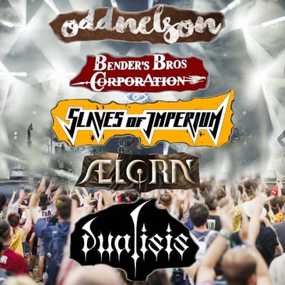 Affiche de Metal Express Festival avec 5 groupes à Quimperlé (29)