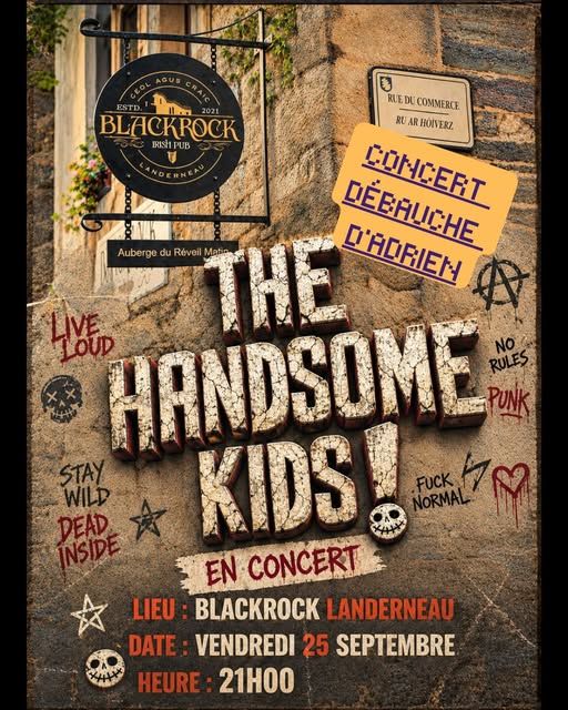 Affiche de The Handsome Kids (Rock) en concert à Landerneau (29)
