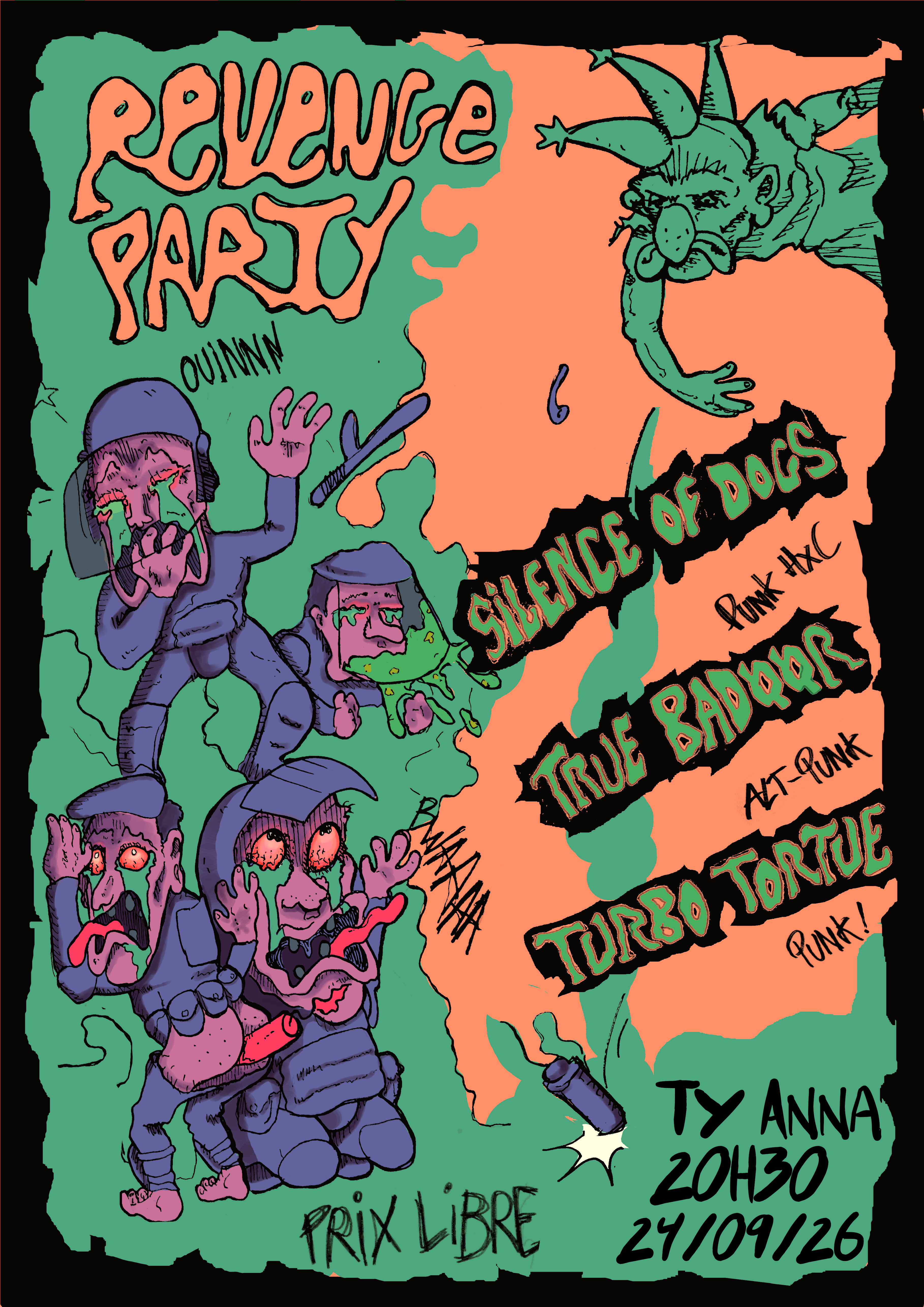 Affiche de Soirée Punk / Hardcore avec 3 groupes à Rennes (35)