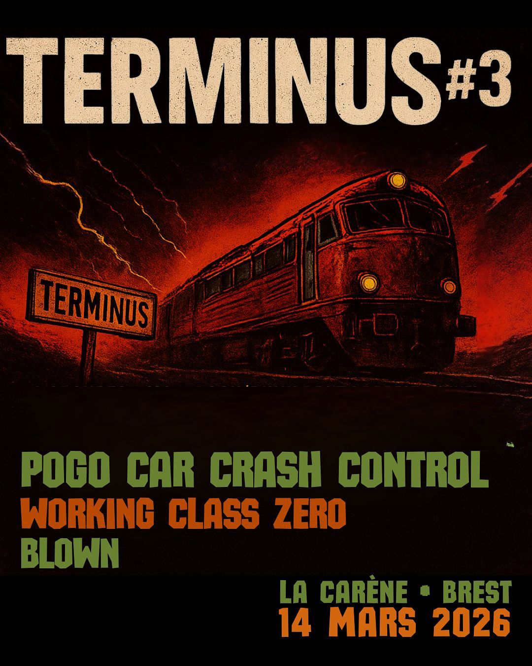 Affiche de Pogo Crash Control / Working Class Zero / Blown à Brest (29)