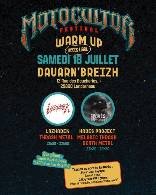 Affiche de Hadès Project (Death) / Lazhadek (Thrash) en concert à Landerneau (29)
