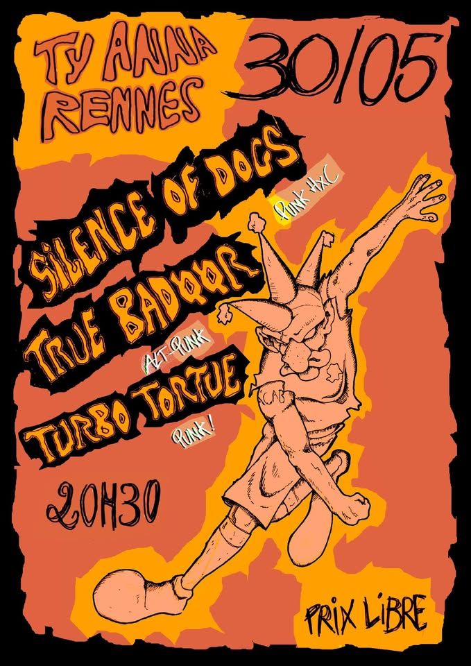 Affiche de Silence Of Dogs / True Badoor / Turbo Tortue en concert à Rennes (35)