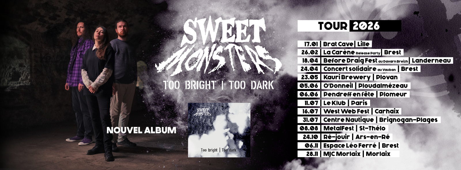 Affiche de Sweet Monsters (Rock Alternatif) en concert à Brest (29)