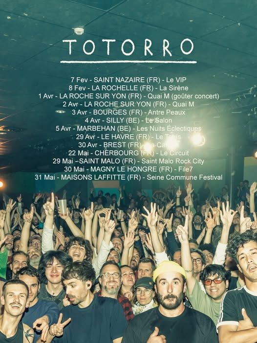 Affiche de Totorro (Math Rock/Post Rock) en concert à St Malo (35)