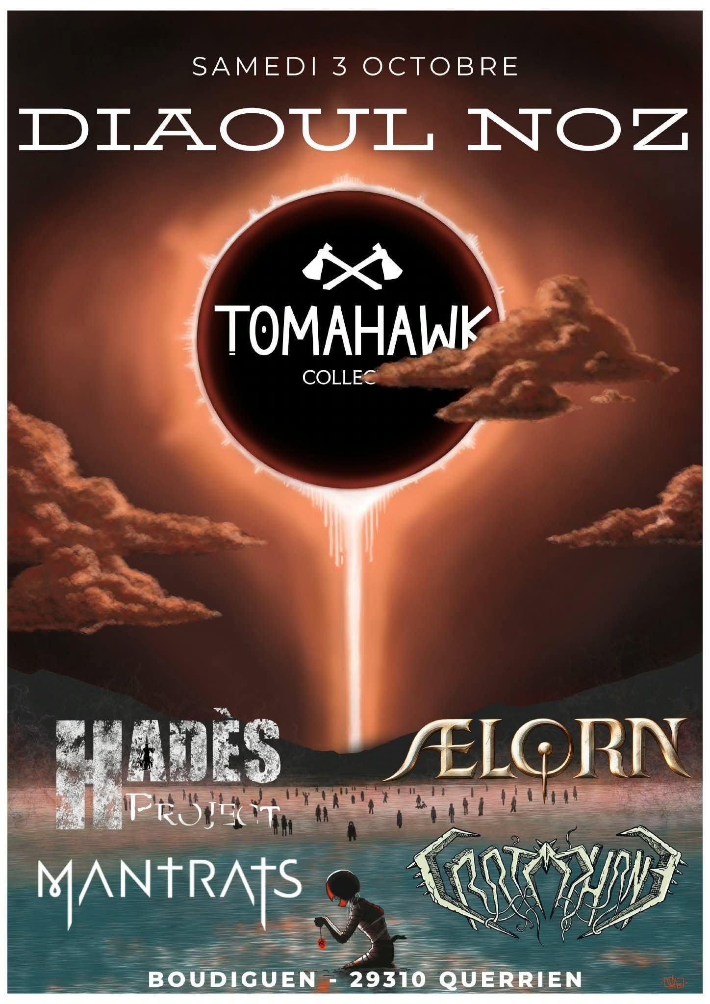 Affiche de Diaoul Noz (Hadès Project / Ælorn / Cratophane / Mantrats) en concert à Querrien (29)