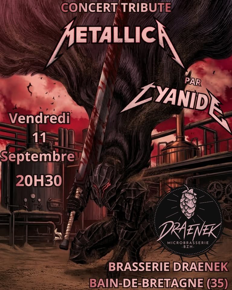 Affiche de Cyanide (tribute Metallica) en concert à Bain de Bretagne (35)