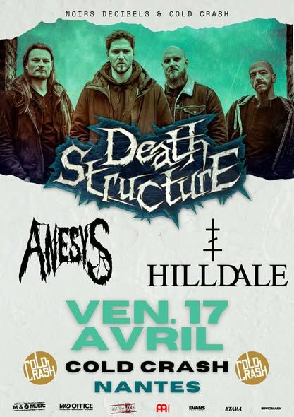 Affiche de Death Structure / Hilldale / Anesys en concert à Rezé (44)