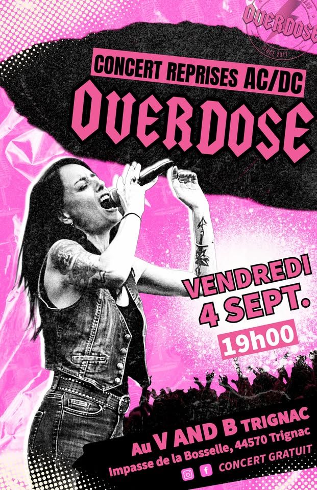 Affiche de Overdose (reprises AC/DC) en concert à Trignac (44)