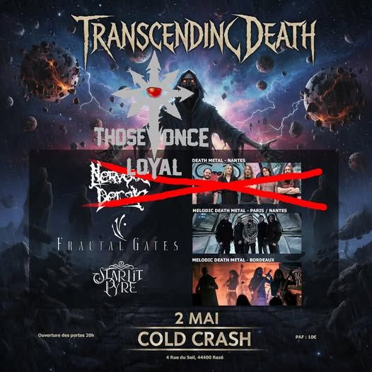 Affiche de Transcending Death (soirée Death Metal) à Nantes (44)