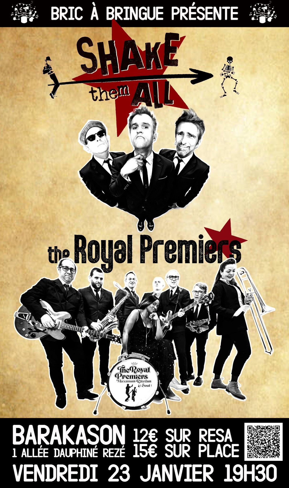 Affiche de Shake Them All et The Royal Premiers en concert à Rezé (44)