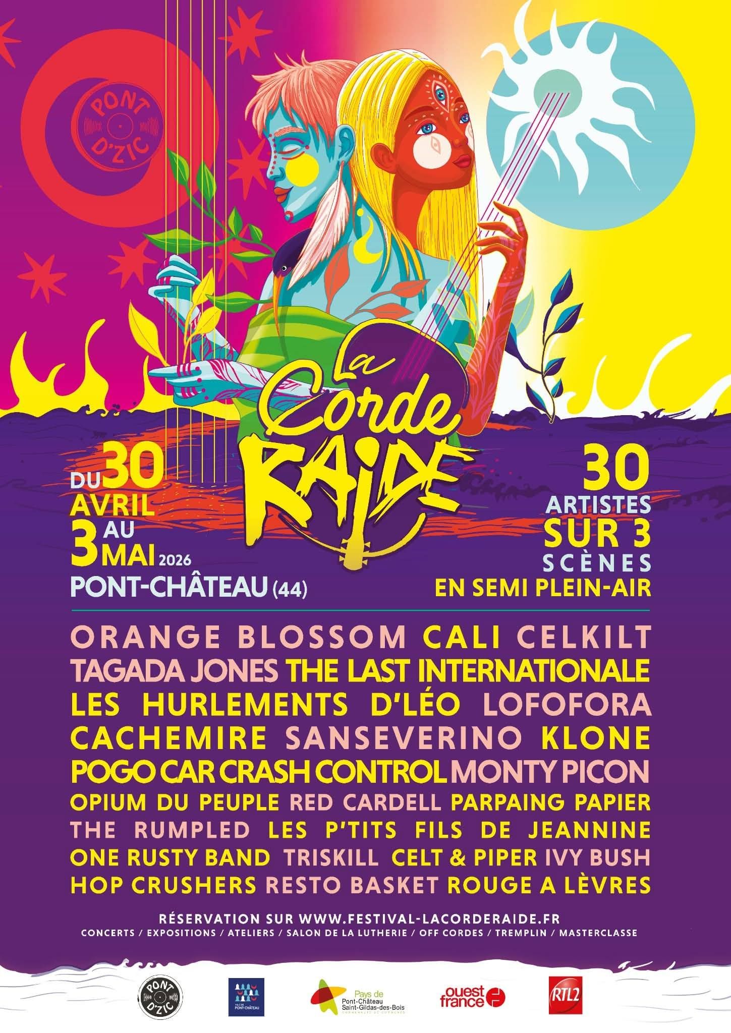 Affiche de Festival La Corde Raide (dont Rock / Metal) à Ponchâteau (44)
