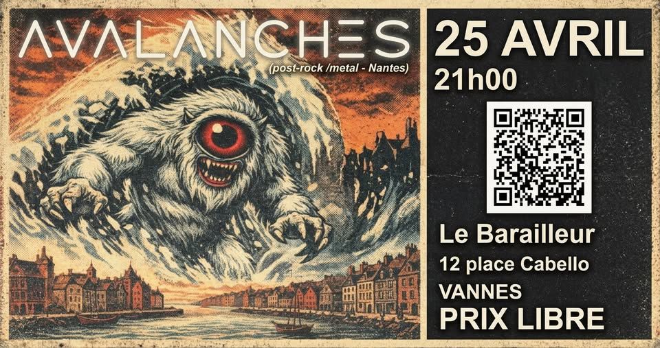 Affiche de Avalanches (Post-Rock / Metal / Sludge) en concert à Vannes (56)