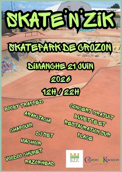 Affiche de 6 groupes au Skate N' Zik de Crozon (29)