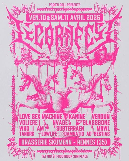 Affiche de Licorn Fest : 1 journée Doom/Sludge, 1 journée HxC/Death à Rennes (35)