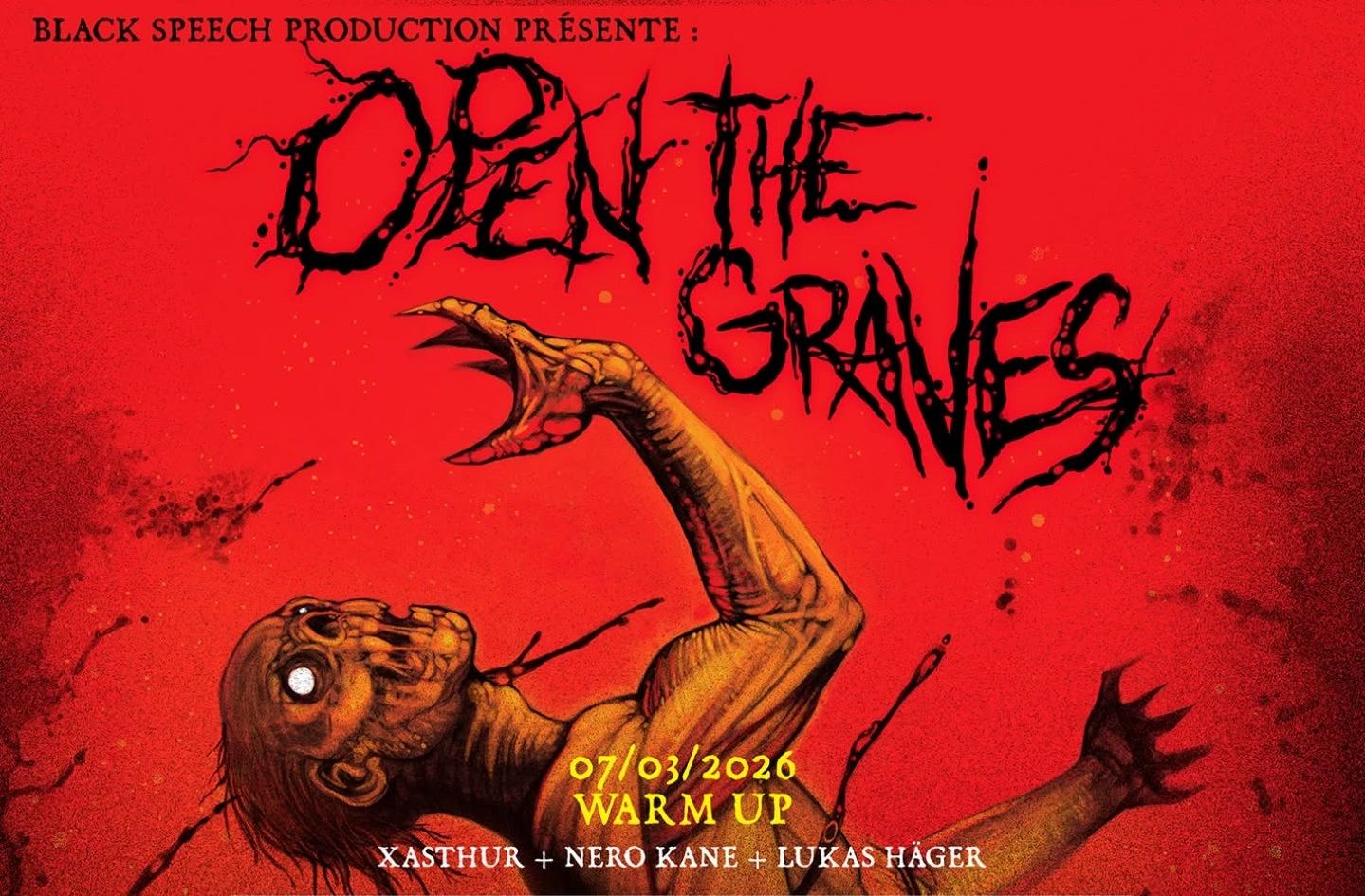 Affiche de Warm-up du Festival Open The Graves à Rezé (44)