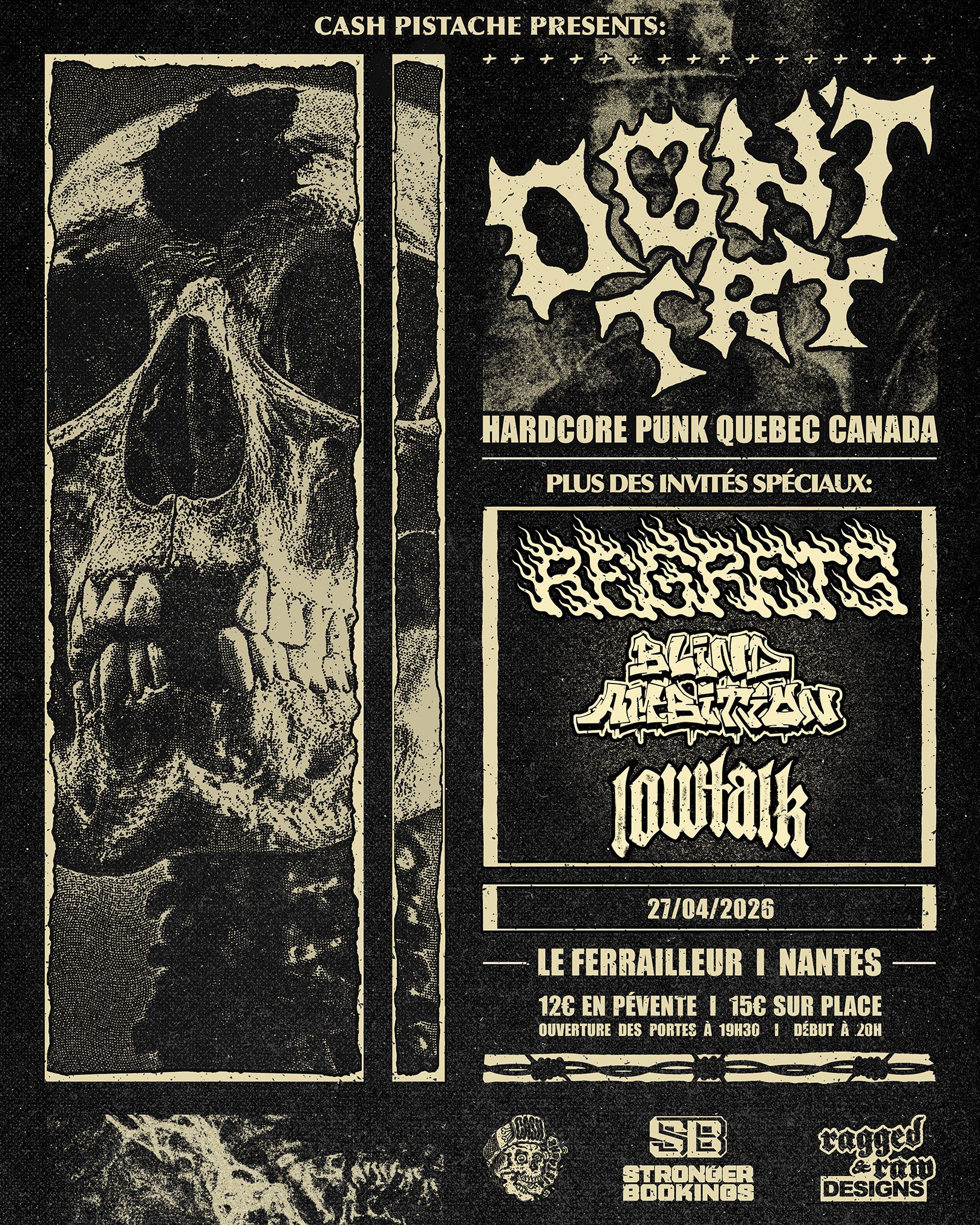 Affiche de Soirée Hardcore/Punk avec 4 groupes à Nantes (44)