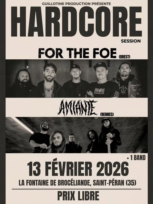 Affiche de For The Foe et Amiante (Hardcore) en concert à St Péran (35)