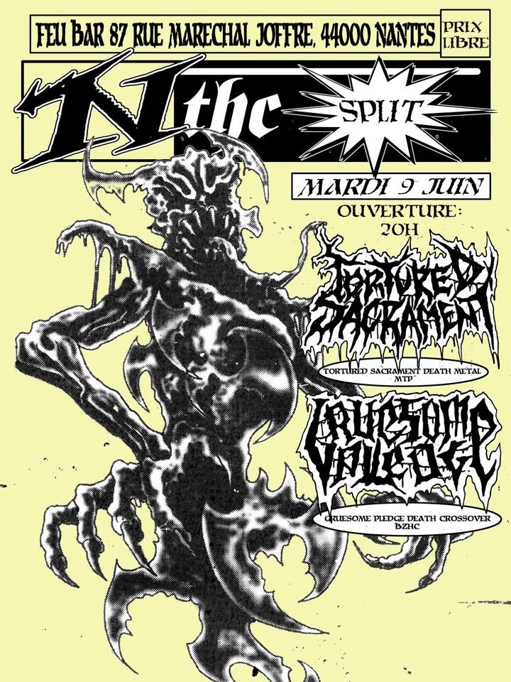 Affiche de Gruesome Pledge (Death Metal) / Tortured Sacrament (Death Metal) en concert à Nantes (44)