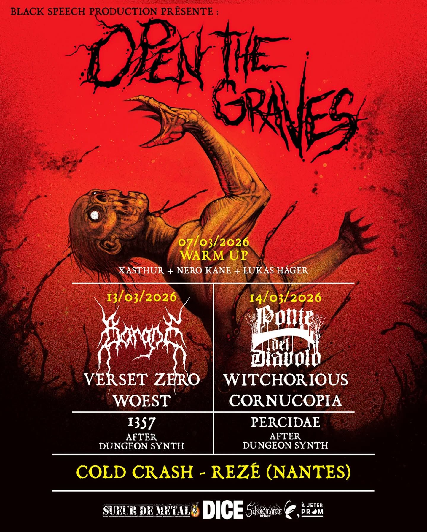 Affiche de Festival Metal "Open The Graves" à Rezé (44)