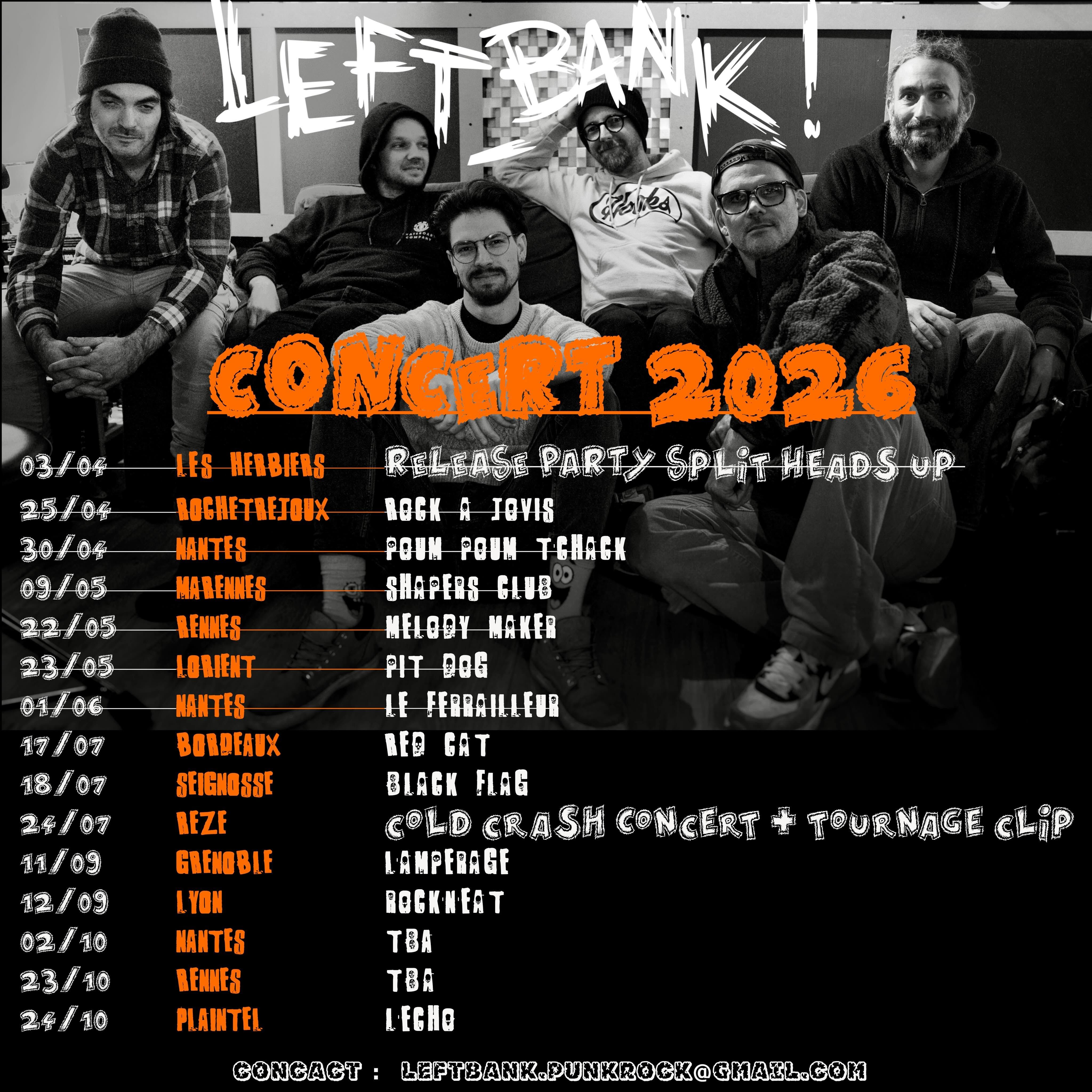 Affiche de Left Bank! (Punk Rock/Skate Punk) en concert à Rézé (44)