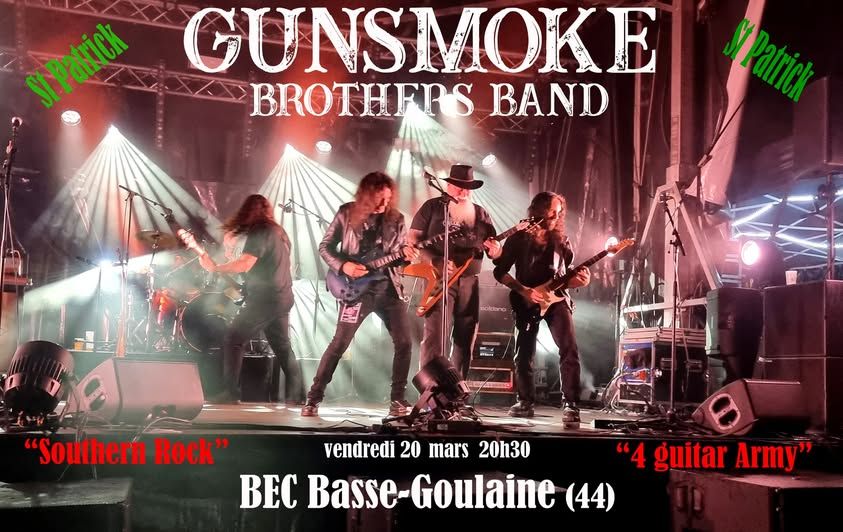 Affiche de Gunsmoke Brothers Band (Southern Rock/Hard Rock) en concert à Basse-Goulaine (44)