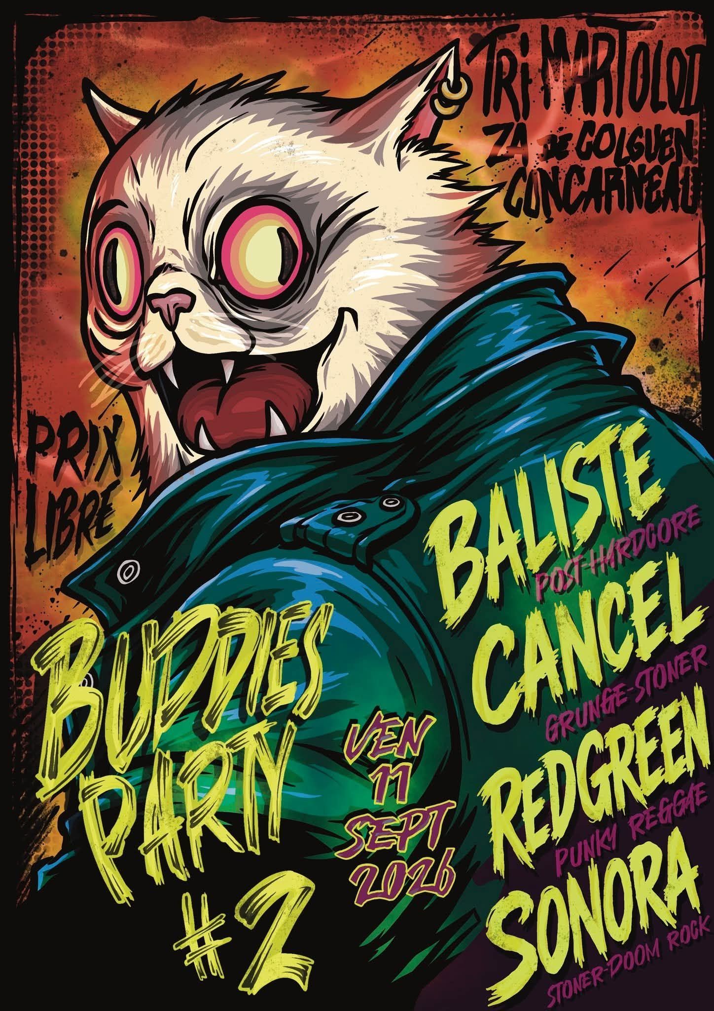 Affiche de Sonora / Red Green / Cancel / Baliste en concert à Concarneau (29)