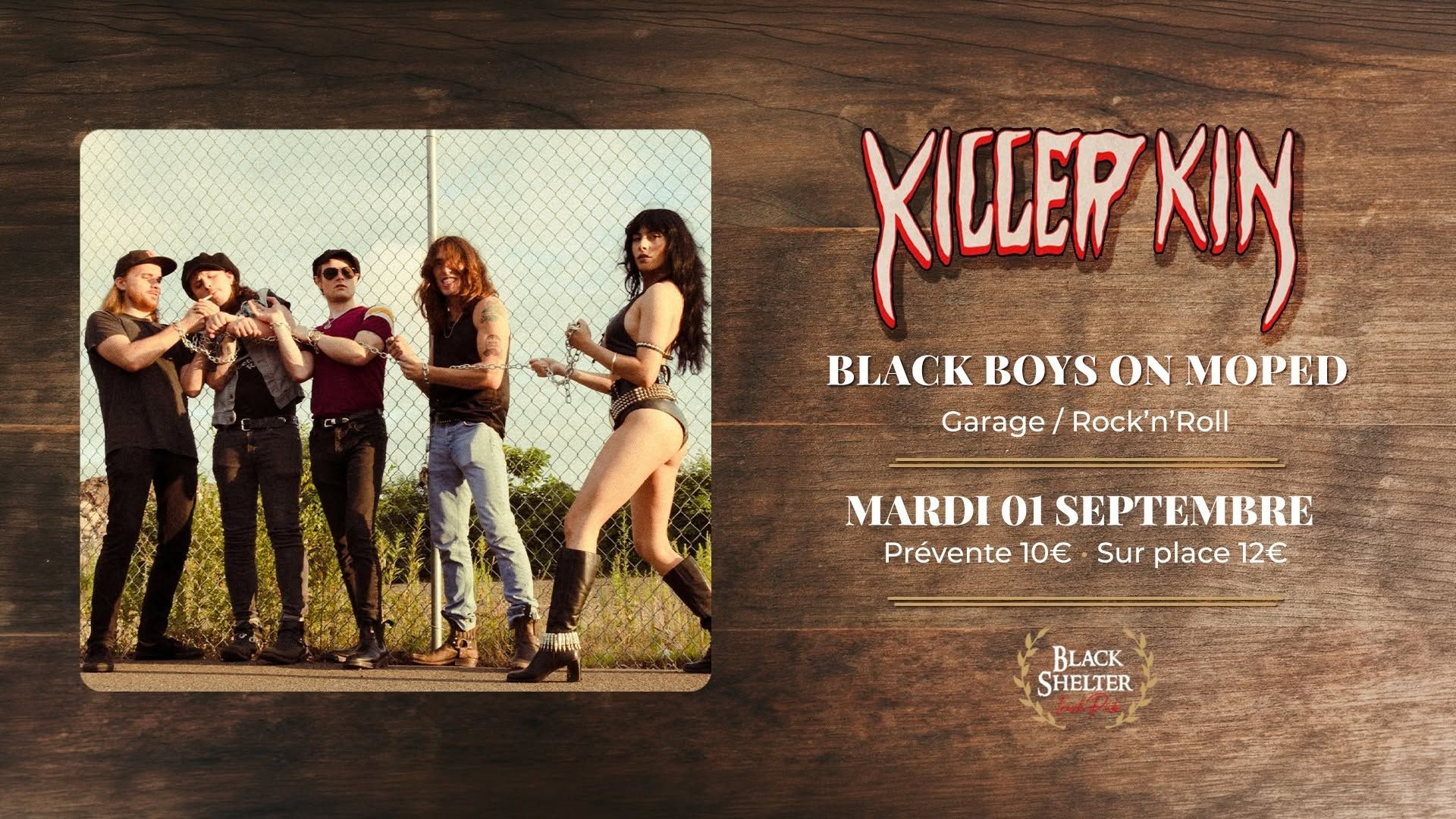 Affiche de Killler Kin (USA) / Black Boys On Moped (BZH) en concert à Carquefou (44)