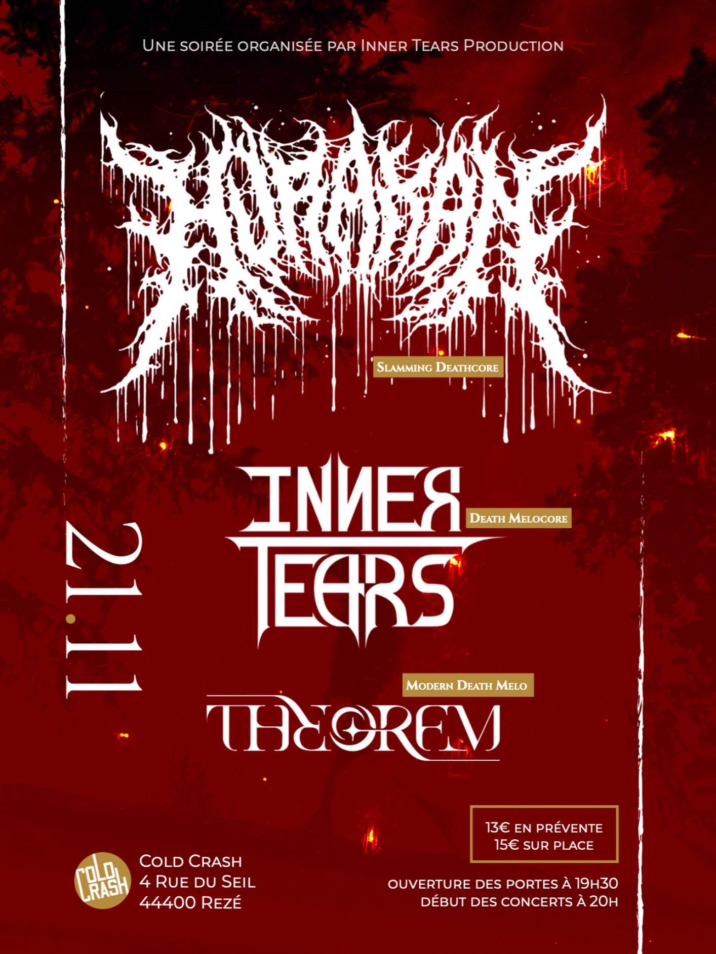 Affiche de Soirée Deathcore / Death Metal à Rezé (44)