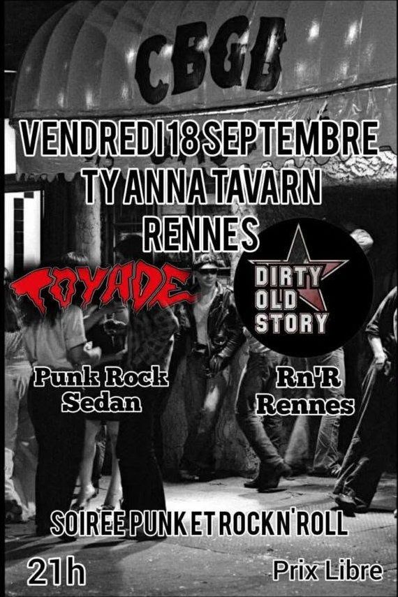 Affiche de Dirty Old Story (Rock N' Roll / Punk Rock) / Toyade (Punk Rock) live à Rennes (35)