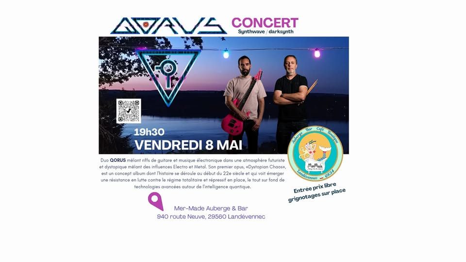 Affiche de Qorus (Darksynth/Synthwav) en concert à Landévennec (29)